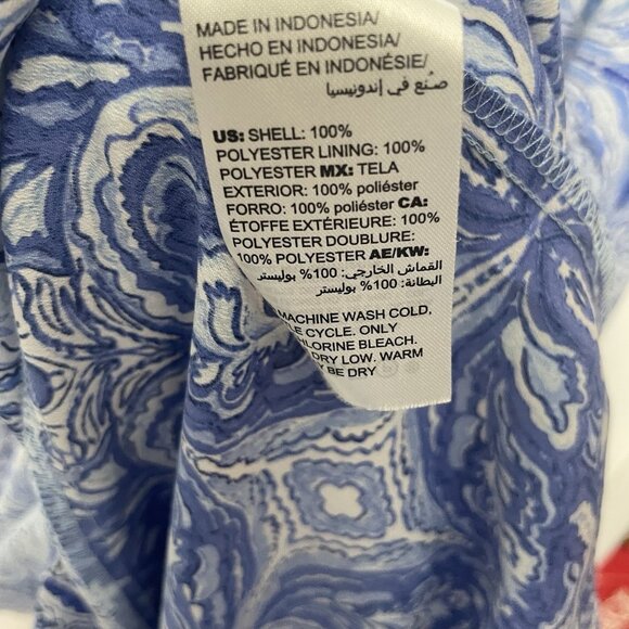 Chicos Maxi Dress Women’s 18 Blue Medallion V-Neck Title Print Side Slits - Picture 6 of 7